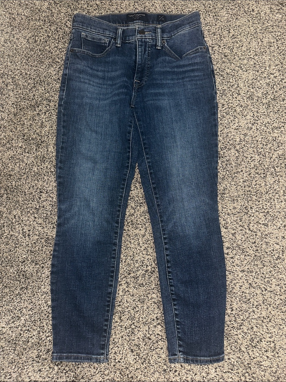 Lucky Brand 2/26 Ava Mid Rise Crop Dark Wash Skinny Jeans
